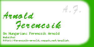 arnold ferencsik business card